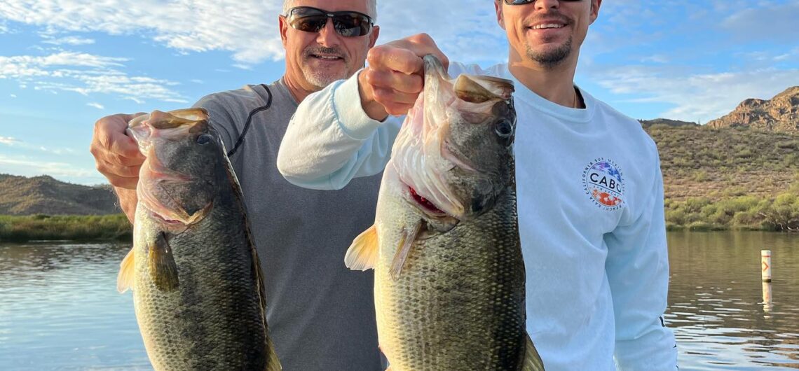 Arizona summer bass fishing 2023 father and son